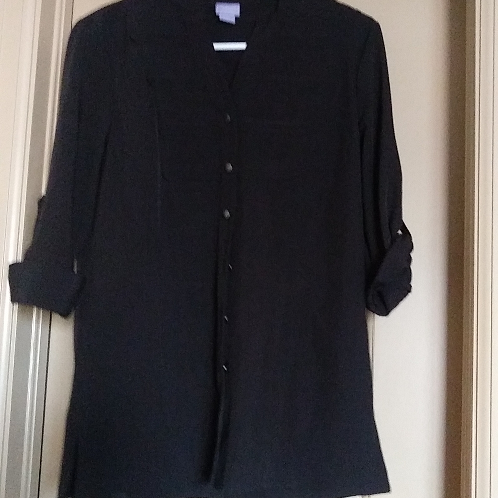 Laura scott small black blouse
